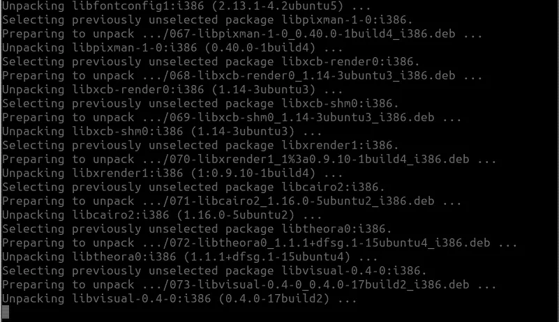 Linux installing various packages.